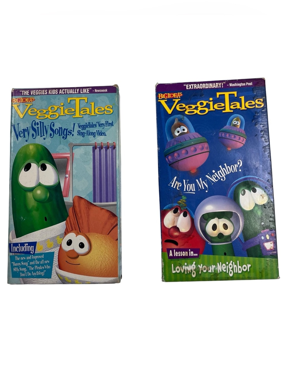 VeggieTales VHS Lot of 2 Very Silly Songs & Are You My Neighbor Lyrick Studios